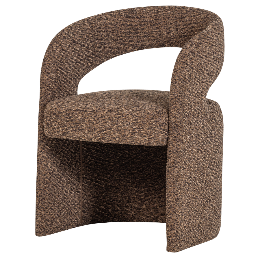 Lanor eetkamerstoel grove boucle bruin