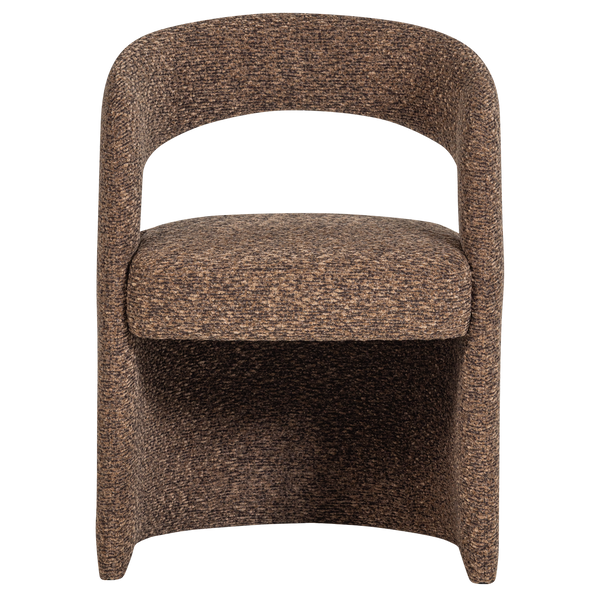 Lanor eetkamerstoel grove boucle bruin