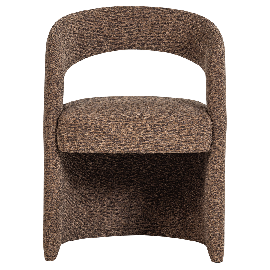 Lanor eetkamerstoel grove boucle bruin