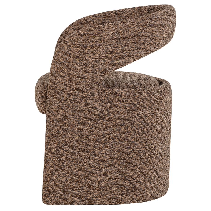 Lanor eetkamerstoel grove boucle bruin