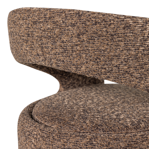 Lanor eetkamerstoel grove boucle bruin