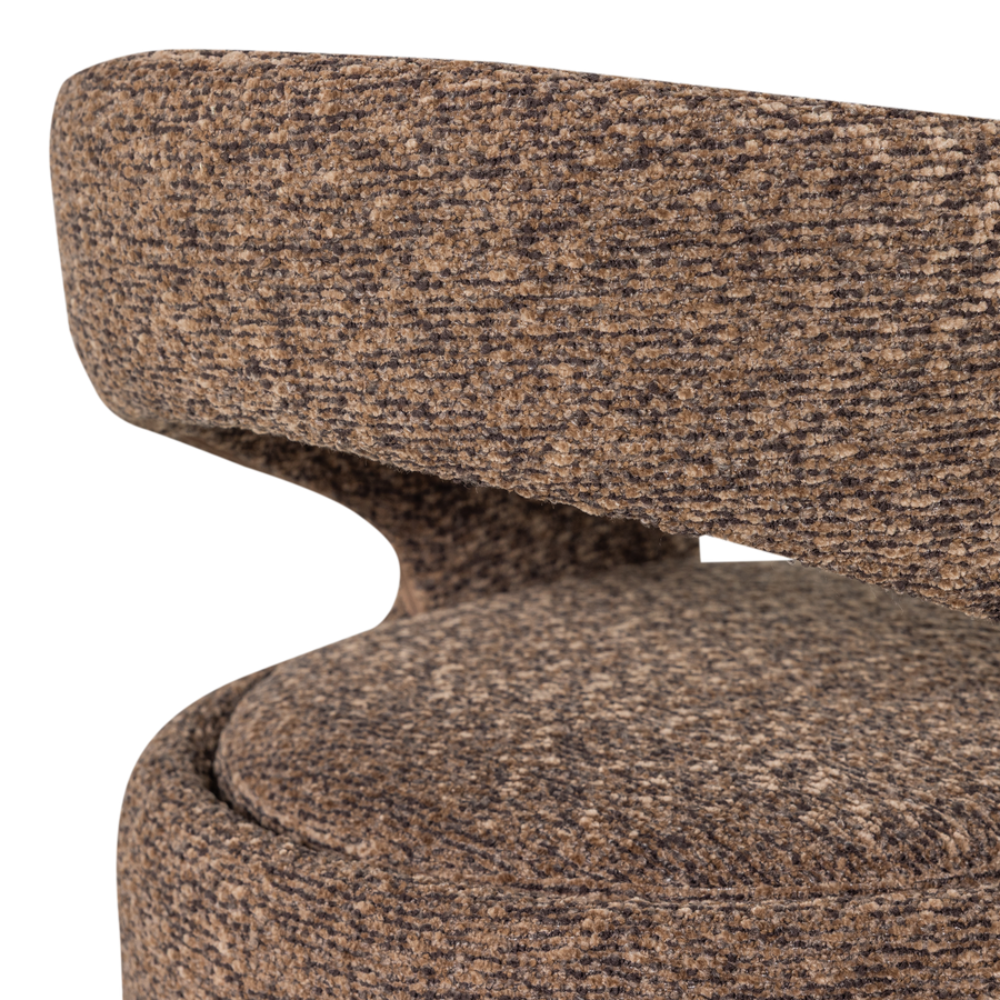 Lanor eetkamerstoel grove boucle bruin