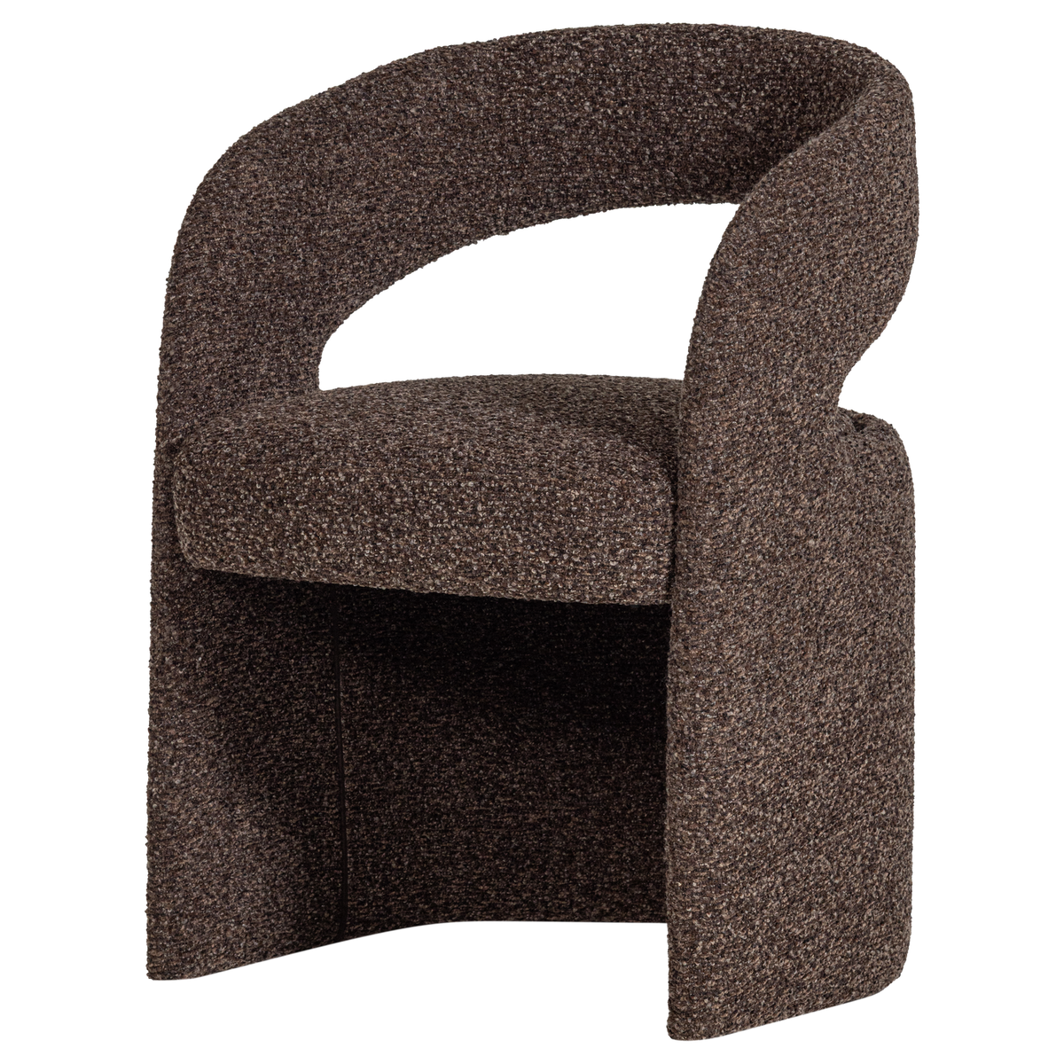 Lanor eetkamerstoel grove boucle donkerbruin