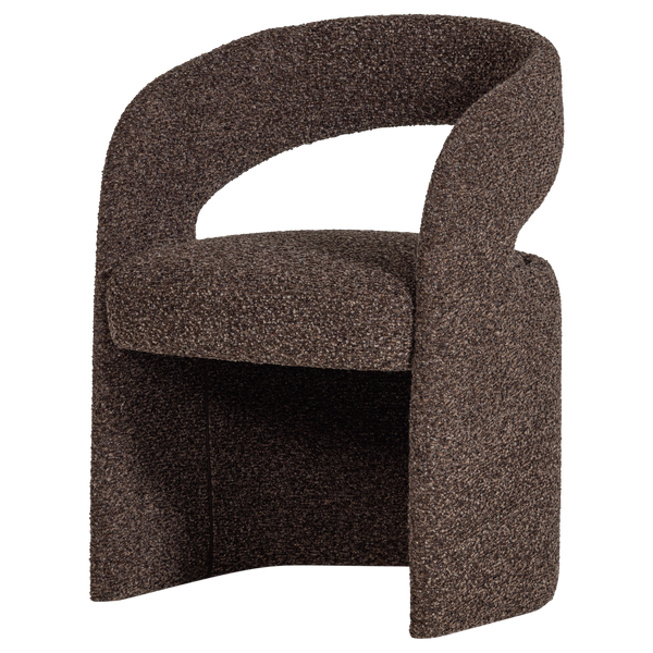 Lanor eetkamerstoel grove boucle donkerbruin