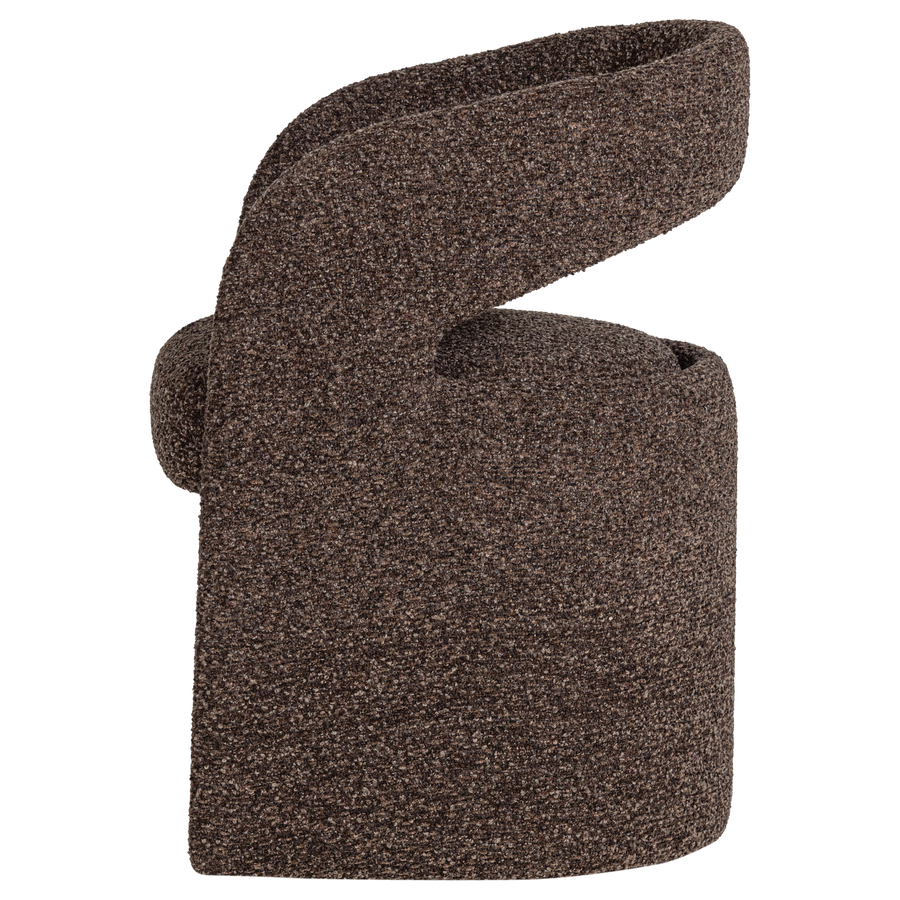 Lanor eetkamerstoel grove boucle donkerbruin