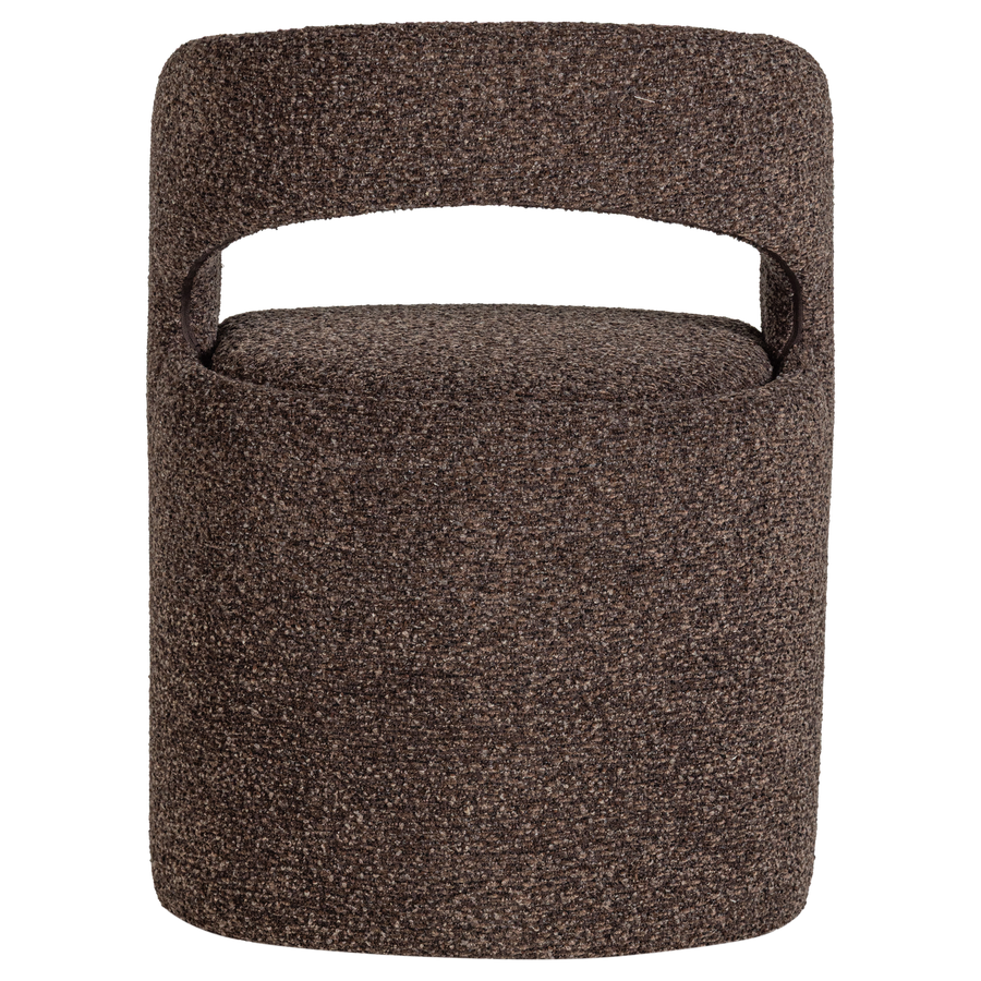 Lanor eetkamerstoel grove boucle donkerbruin