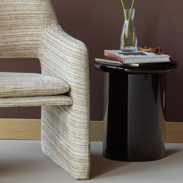 Mavon bijzettafel mdf hoogglans 45xo40 cm donkerbruin