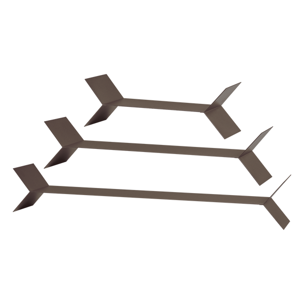 Lorin wandplanken metaal mokkabruin - set van 3