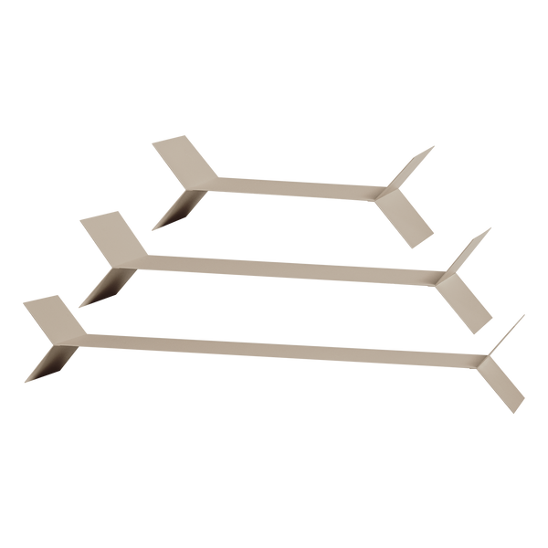 Lorin wandplanken metaal zand - set van 3