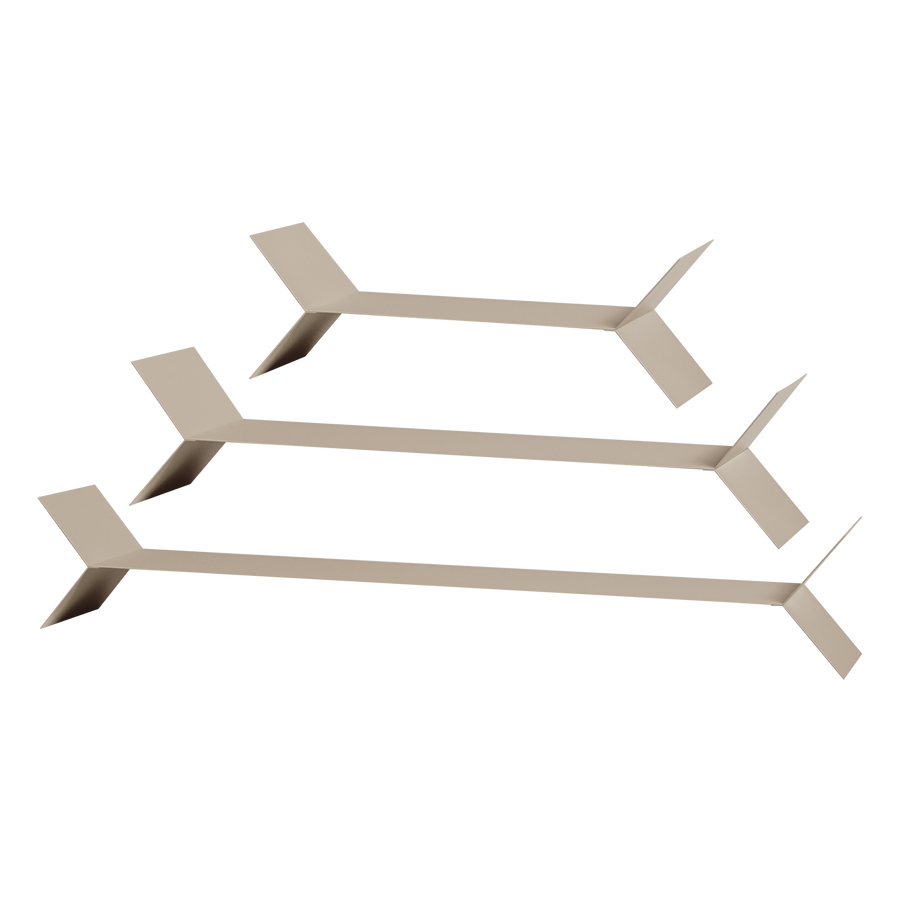 Lorin wandplanken metaal zand - set van 3