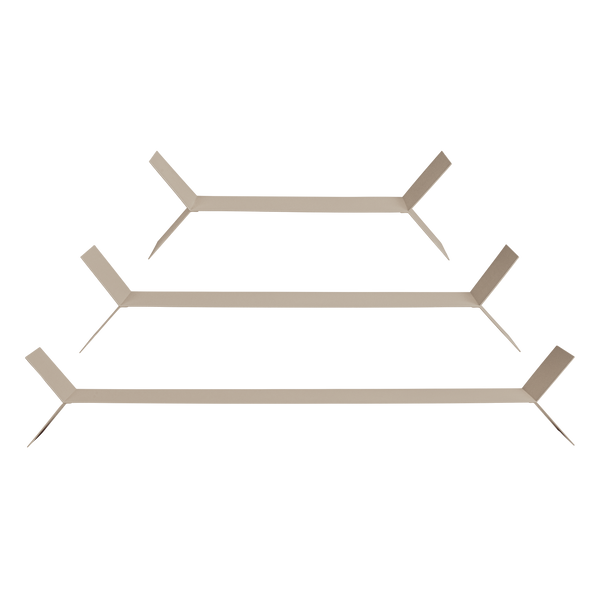 Lorin wandplanken metaal zand - set van 3