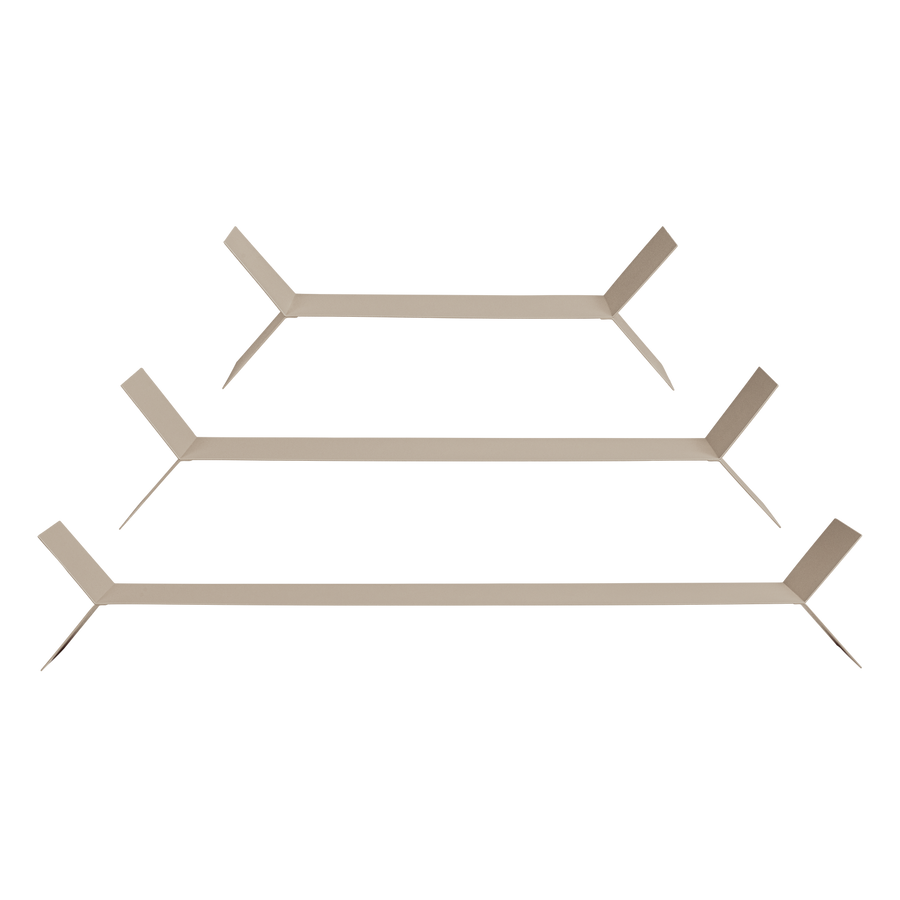 Lorin wandplanken metaal zand - set van 3