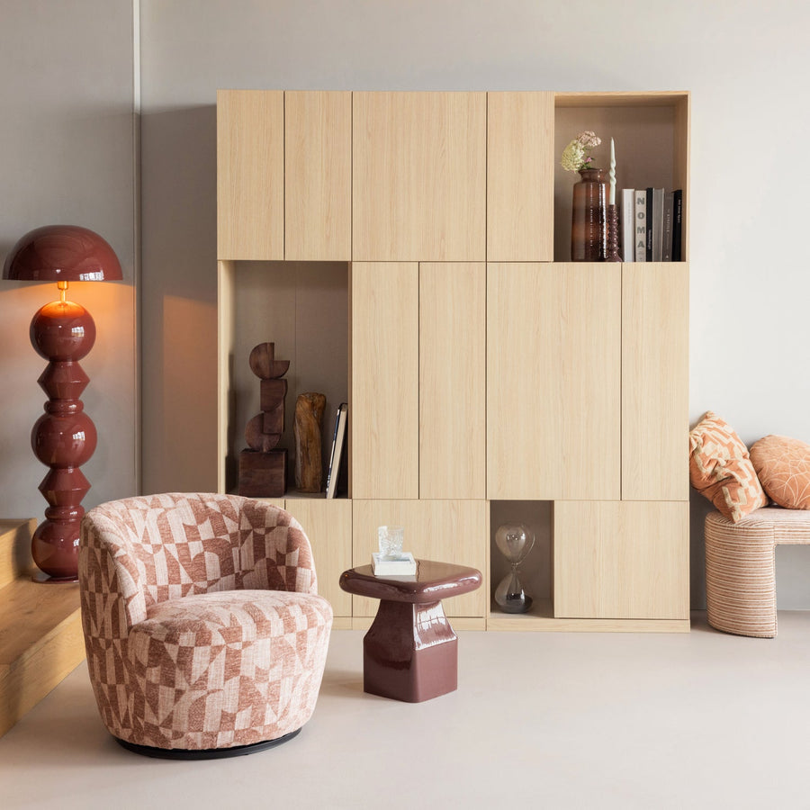 Lova bijzettafel metaal hoogglans bordeauxrood