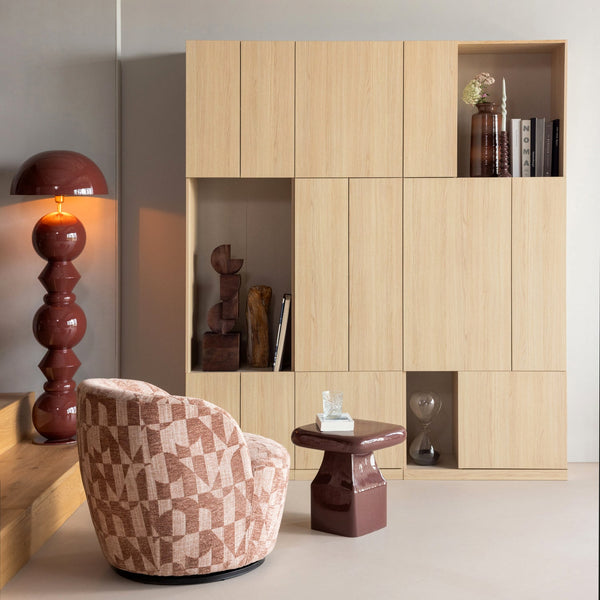 Lova bijzettafel metaal hoogglans bordeauxrood
