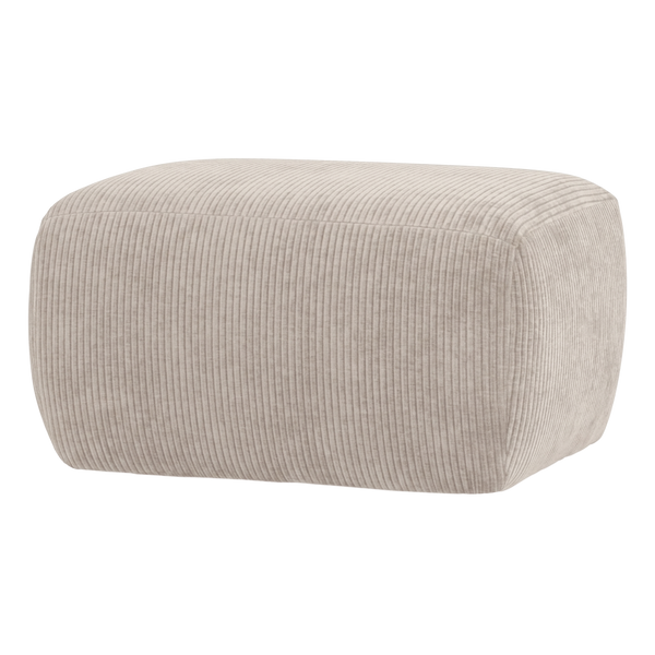 Mojo base poef ribstof ecru