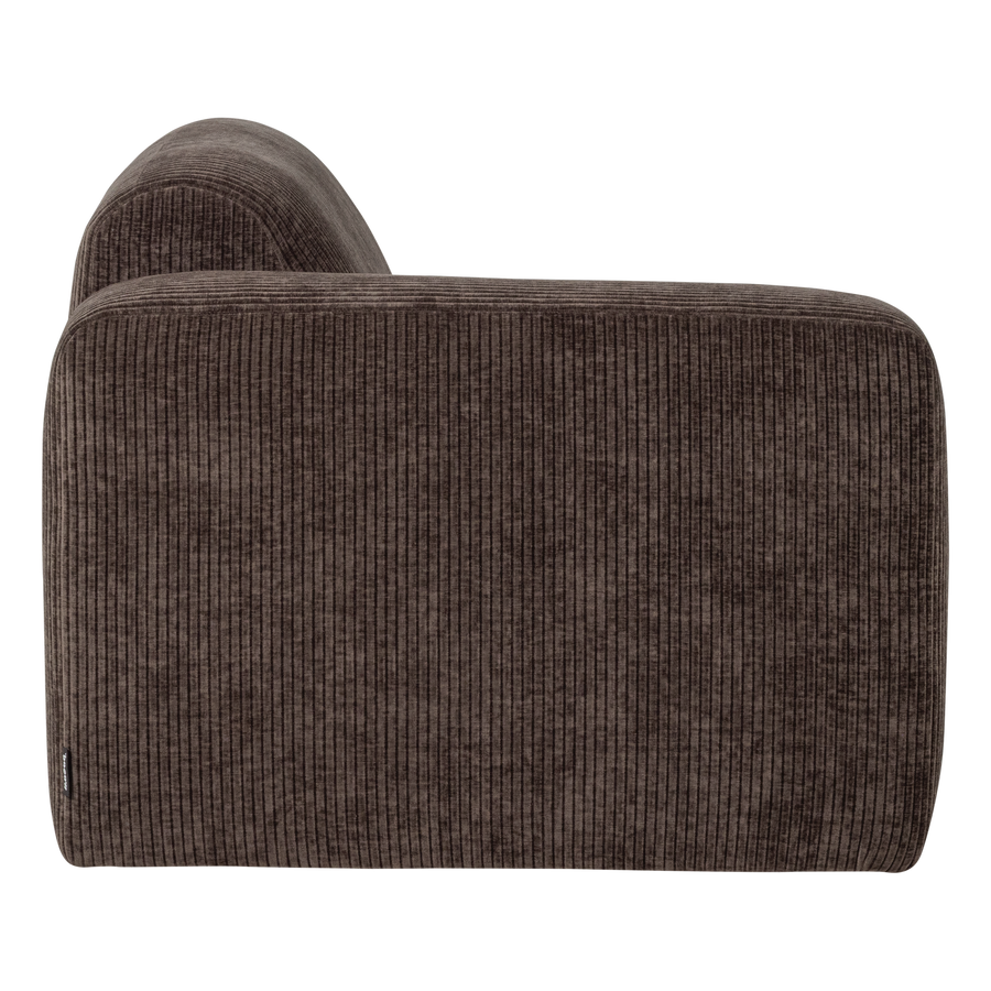 Mojo base 1-zits bankelement arm links ribstof bruin