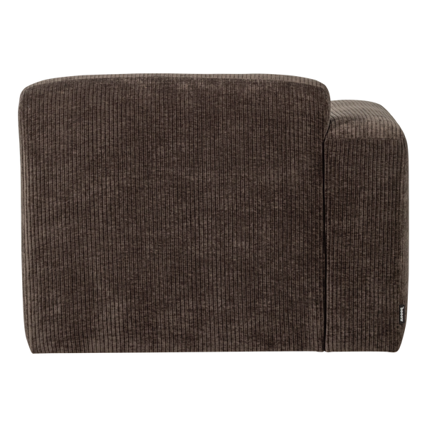 Mojo base 1-zits bankelement arm links ribstof bruin