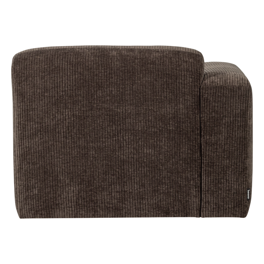 Mojo base 1-zits bankelement arm links ribstof bruin