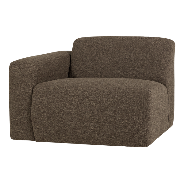 Mojo base 1-zits bankelement arm links boucle bruin