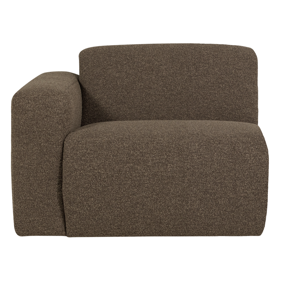 Mojo base 1-zits bankelement arm links boucle bruin