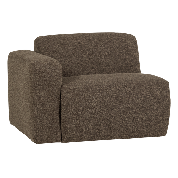 Mojo base 1-zits bankelement arm links boucle bruin
