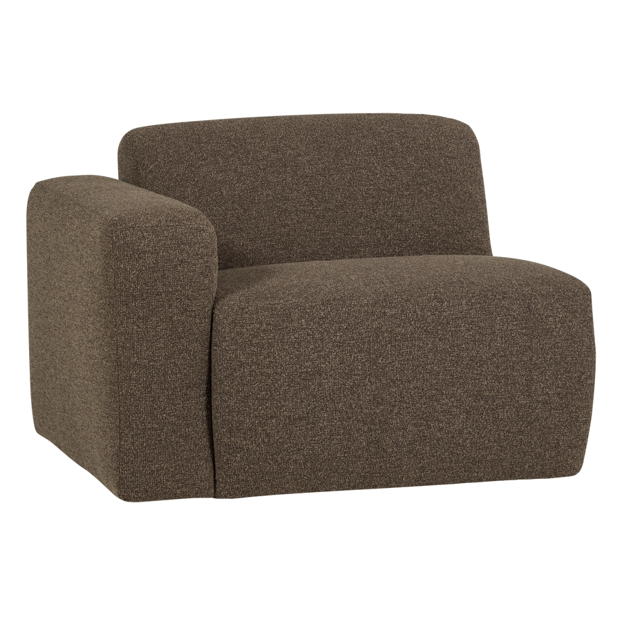 Mojo base 1-zits bankelement arm links boucle bruin