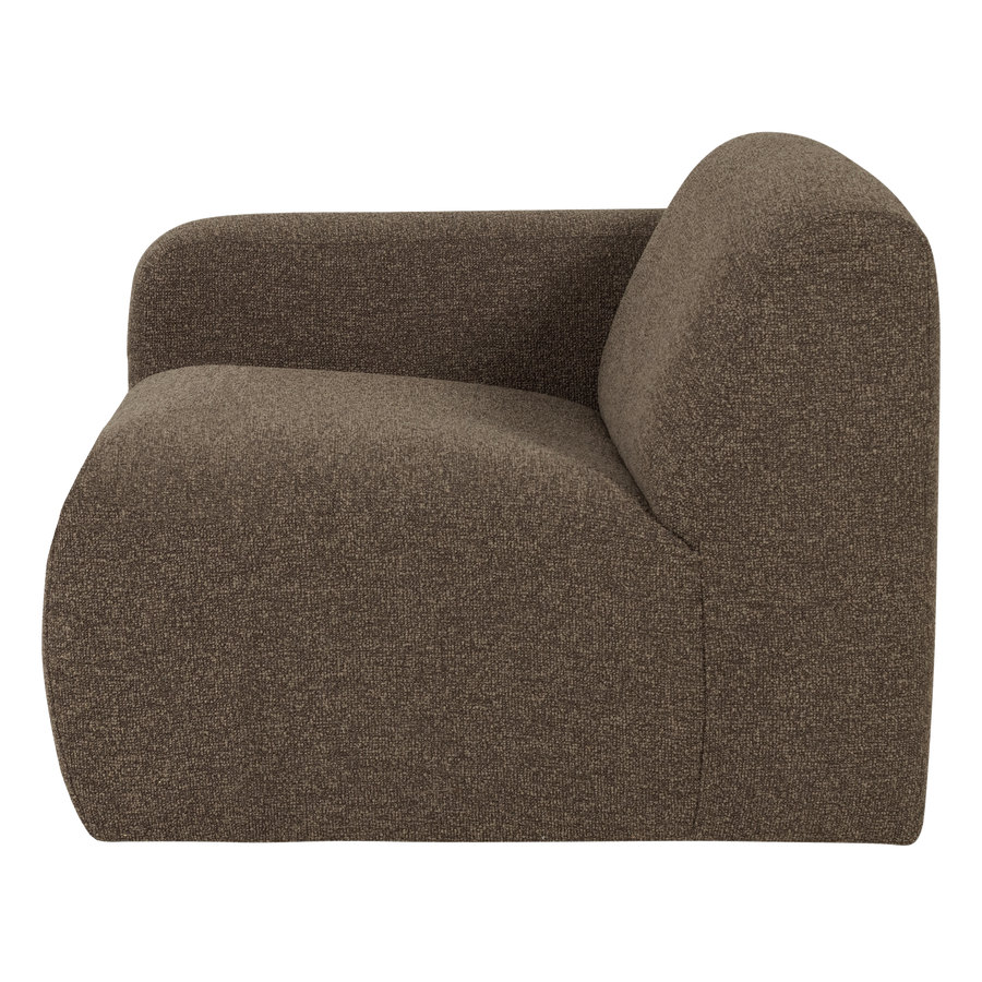 Mojo base 1-zits bankelement arm links boucle bruin