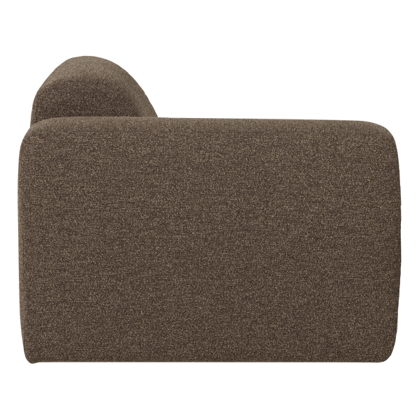 Mojo base 1-zits bankelement arm links boucle bruin
