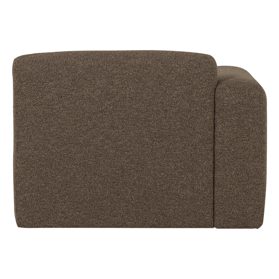 Mojo base 1-zits bankelement arm links boucle bruin