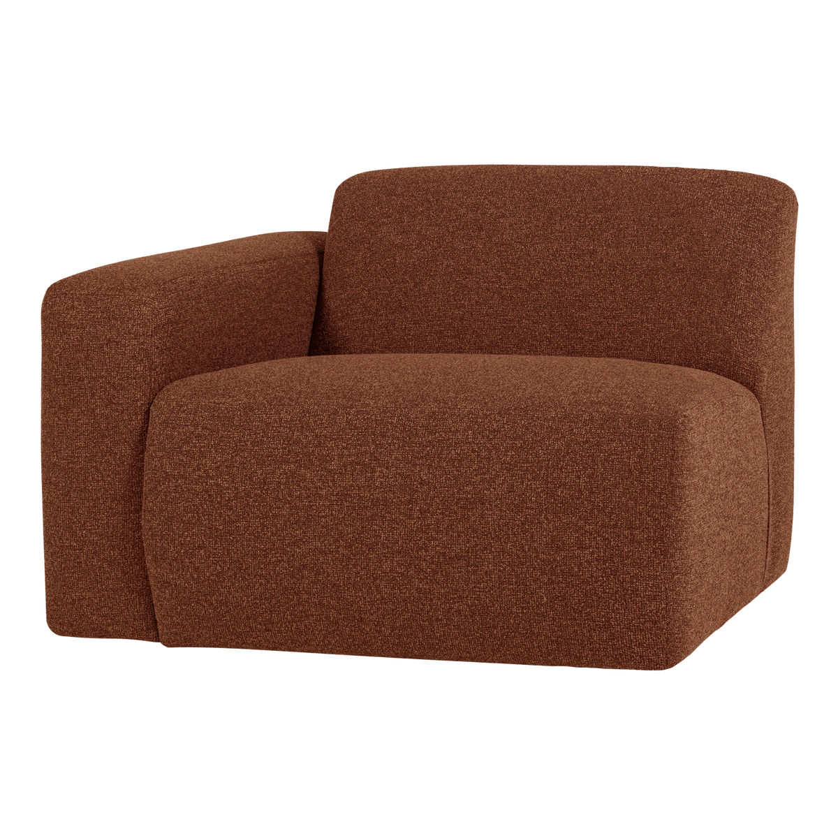 Mojo base 1-zits bankelement arm links boucle roestbruin