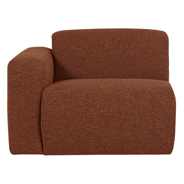 Mojo base 1-zits bankelement arm links boucle roestbruin