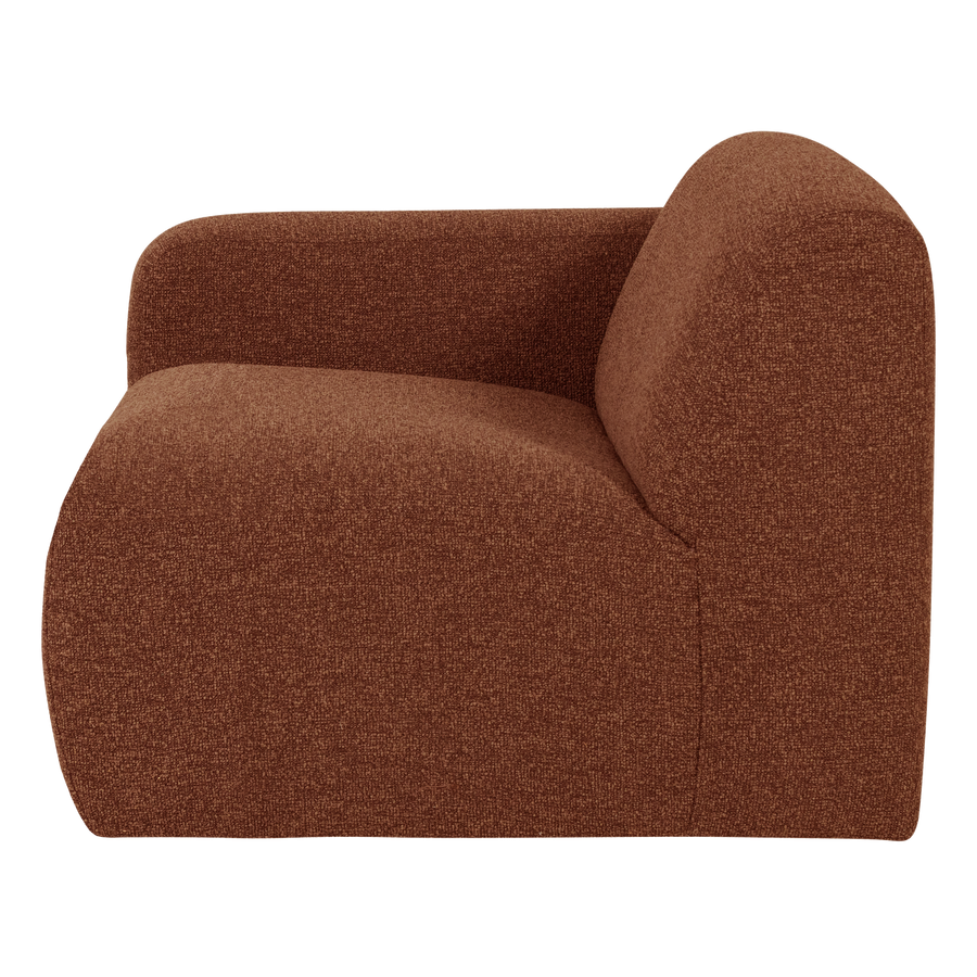 Mojo base 1-zits bankelement arm links boucle roestbruin
