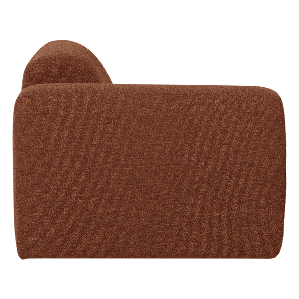 Mojo base 1-zits bankelement arm links boucle roestbruin