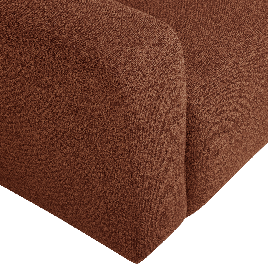 Mojo base 1-zits bankelement arm links boucle roestbruin