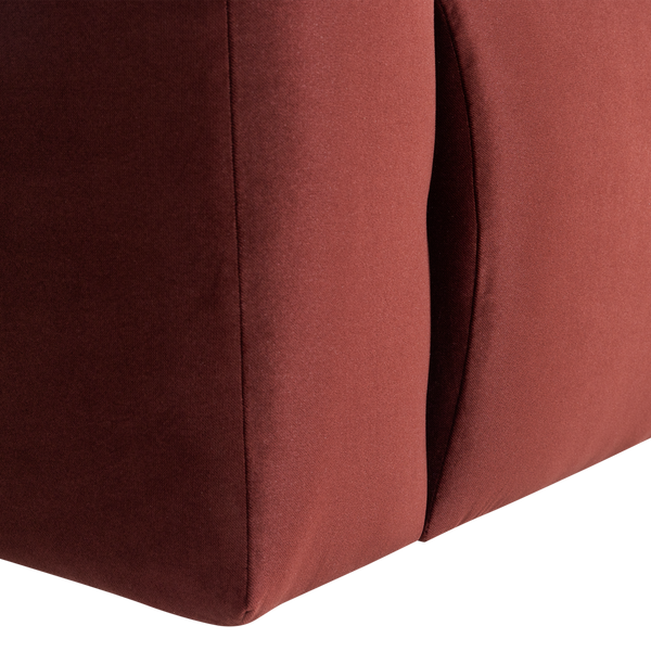 Mojo base 1-zits bankelement arm links velvet kastanjebruin