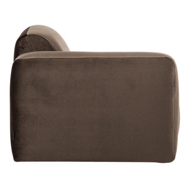 Mojo base 1-zits bankelement arm links velvet bruin