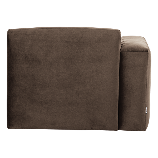 Mojo base 1-zits bankelement arm links velvet bruin
