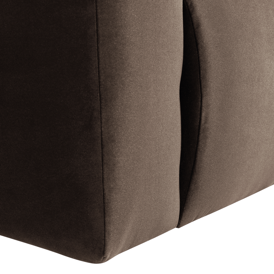 Mojo base 1-zits bankelement arm links velvet bruin