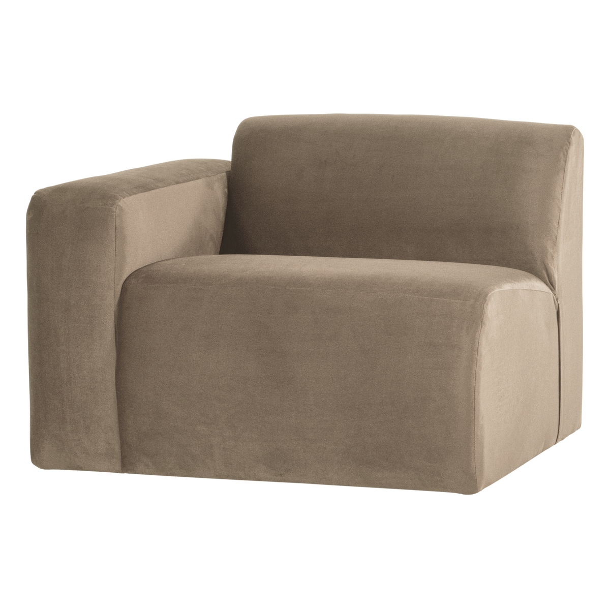 Mojo base 1-zits bankelement arm links velvet khaki