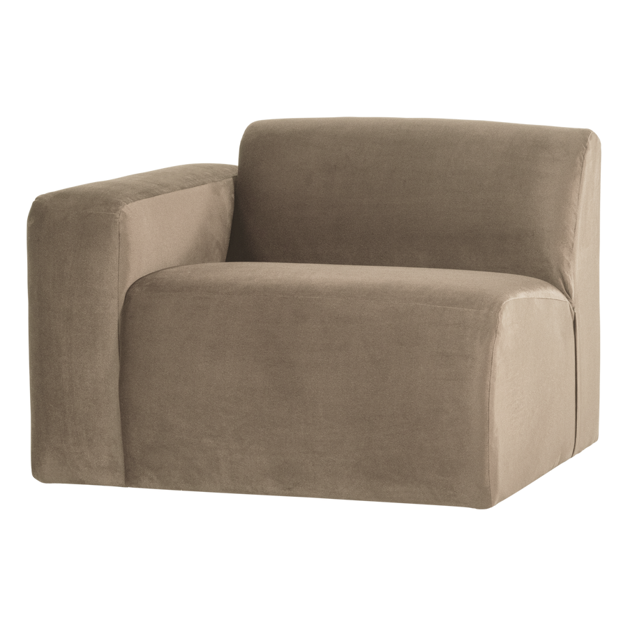 Mojo base 1-zits bankelement arm links velvet khaki