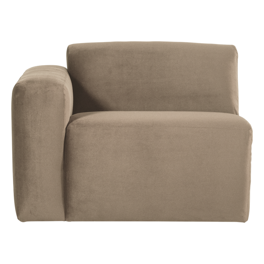 Mojo base 1-zits bankelement arm links velvet khaki