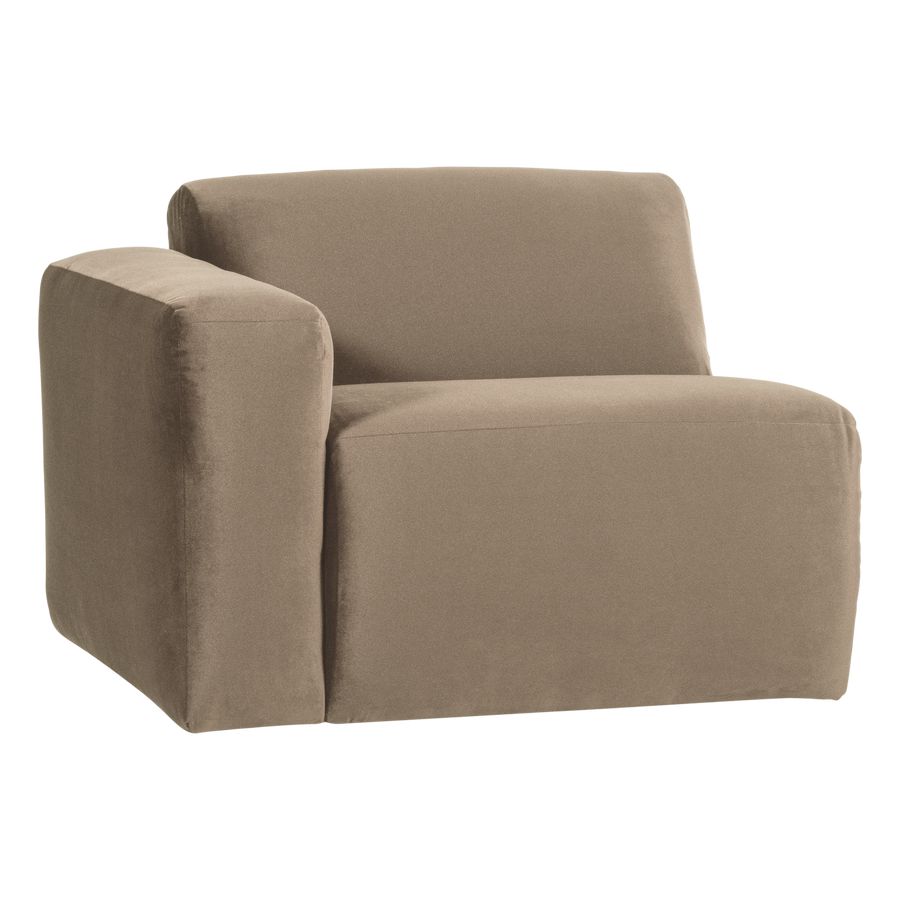 Mojo base 1-zits bankelement arm links velvet khaki