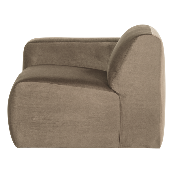 Mojo base 1-zits bankelement arm links velvet khaki