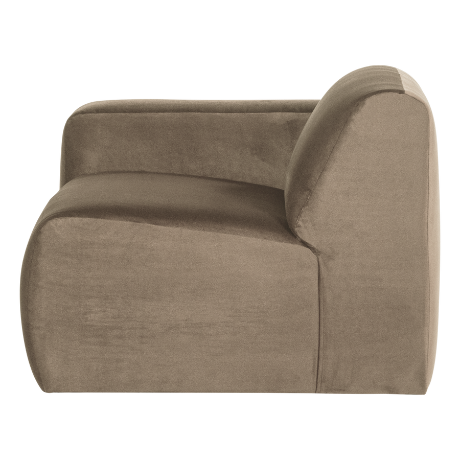 Mojo base 1-zits bankelement arm links velvet khaki