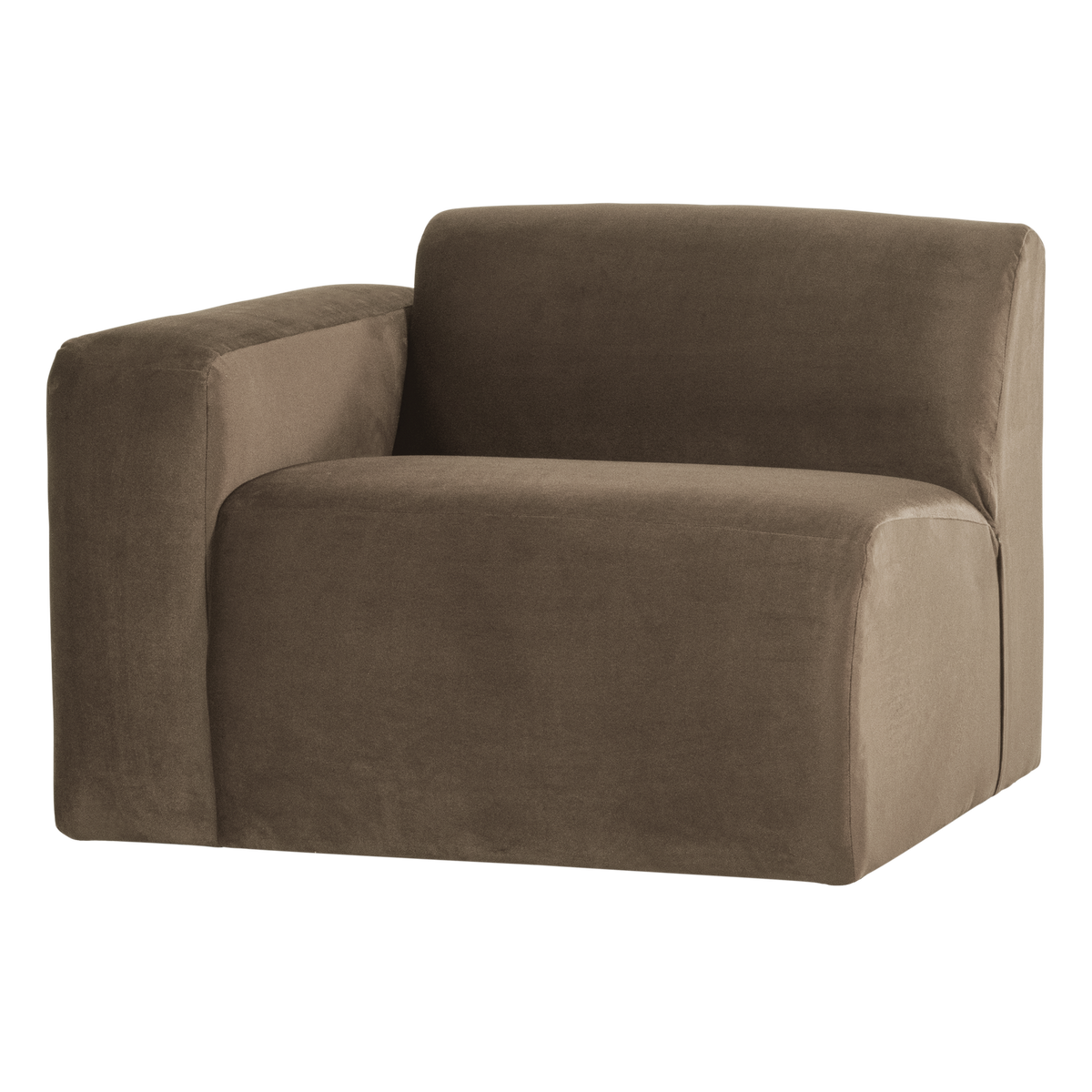 Mojo base 1-zits bankelement arm links velvet taupe