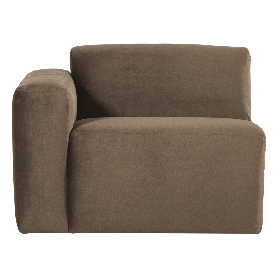 Mojo base 1-zits bankelement arm links velvet taupe
