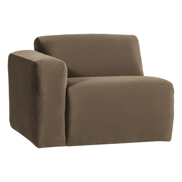 Mojo base 1-zits bankelement arm links velvet taupe