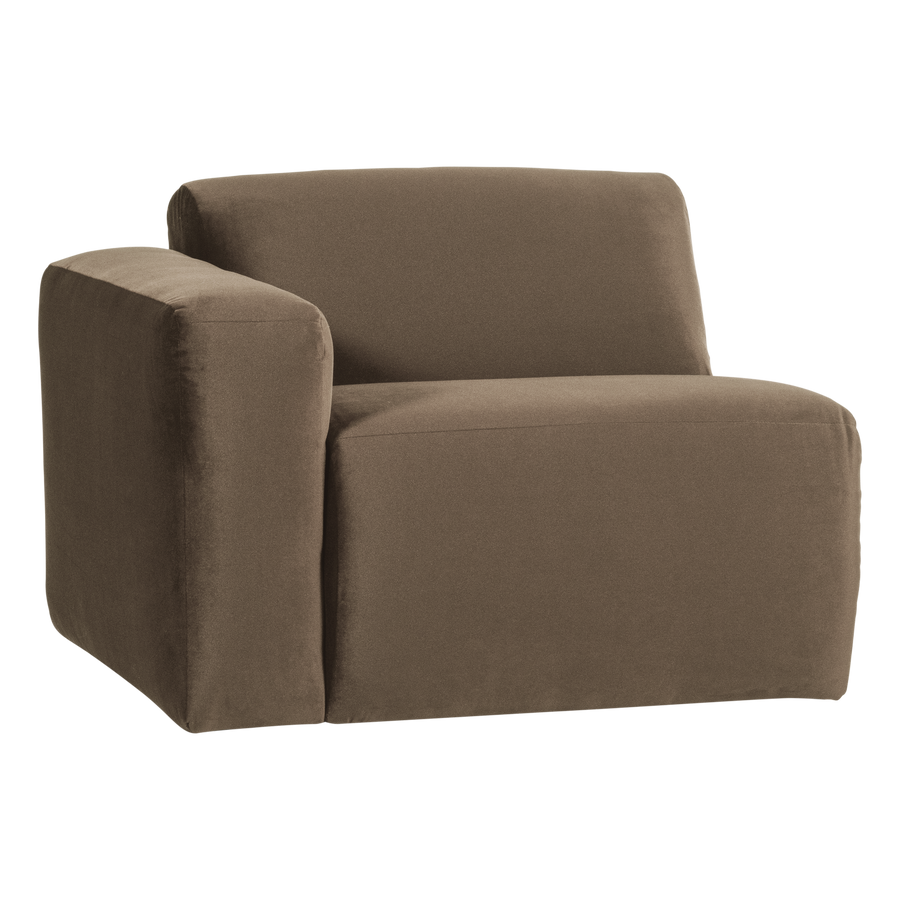 Mojo base 1-zits bankelement arm links velvet taupe