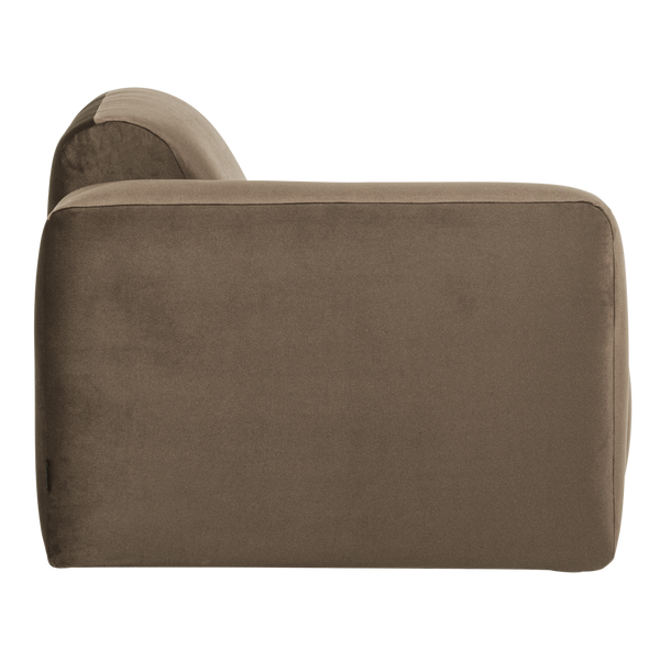 Mojo base 1-zits bankelement arm links velvet taupe