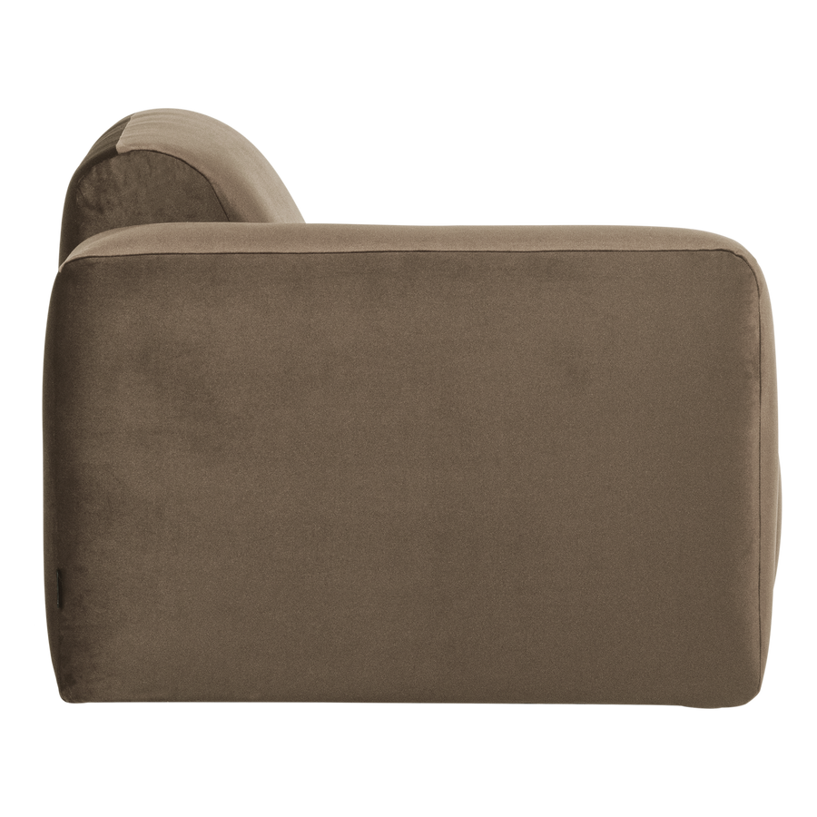 Mojo base 1-zits bankelement arm links velvet taupe